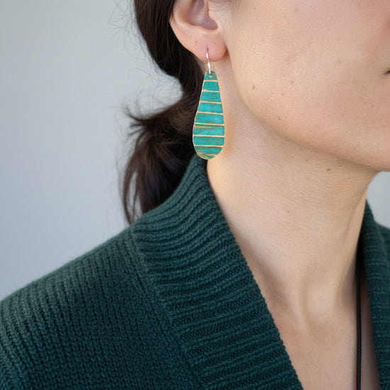 Ocean Treasure Patina Midi Teardrop Earrings