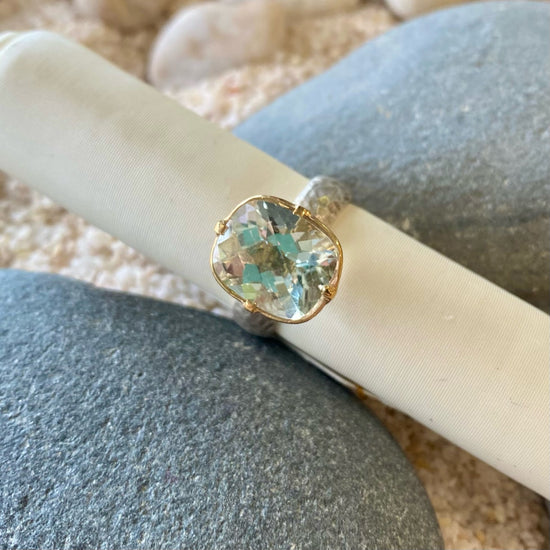 Pale Green Amethyst Ring