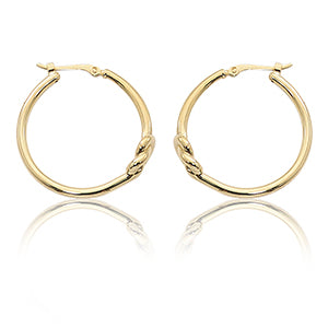 14k Gold Love Knot Hoop Earrings