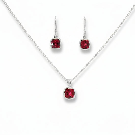 Rhodolite Garnet Bezel Necklace