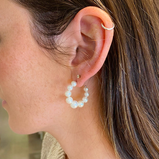 Pearl Hoop Earrings
