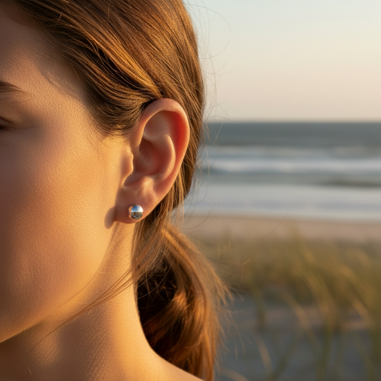 Sterling Silver Cape Cod Single Ball Stud Earrings