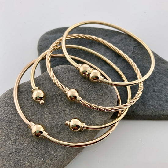 All 14k Gold Cape Cod Double Ball Bracelet