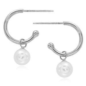 Petite Drop-Pearl Hoop