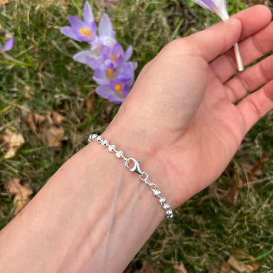Sterling Silver Moon-Cut Bracelet