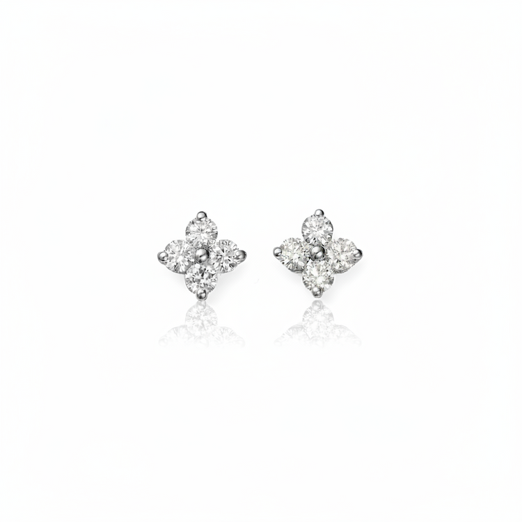 Diamond Hydrangea Earrings