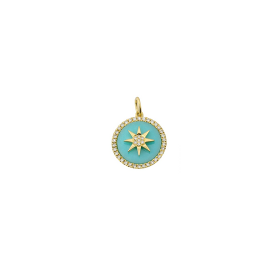 Diamond + Turquoise Compass Charm