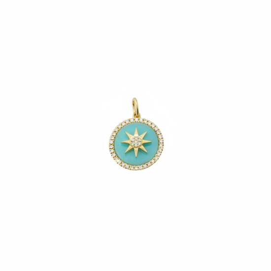 Diamond + Turquoise Compass Charm