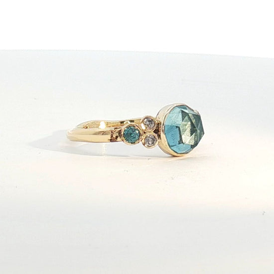 Emily Amey Rose Cut Aquamarine Ring