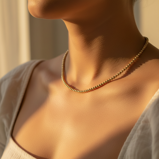 14K Gold-Filled 4mm Bead Necklace