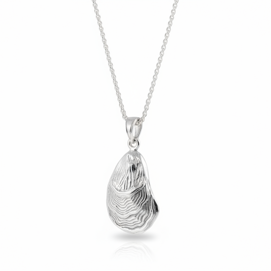 Solid Silver Oyster Necklace