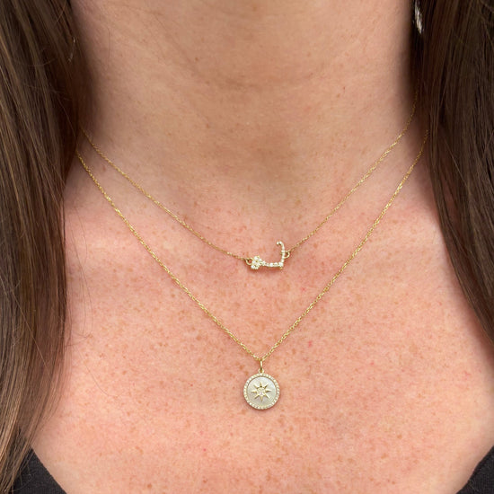 Diamond + Mother of Pearl Compass Charm