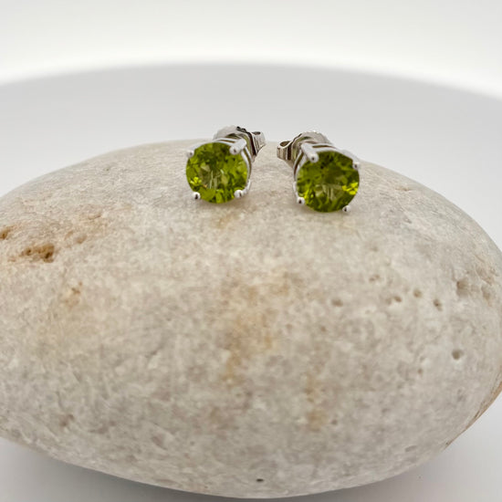 Sterling silver Peridot Stud Earrings