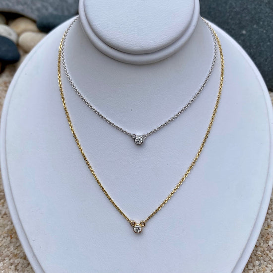 Petite Diamond Bezel Necklace