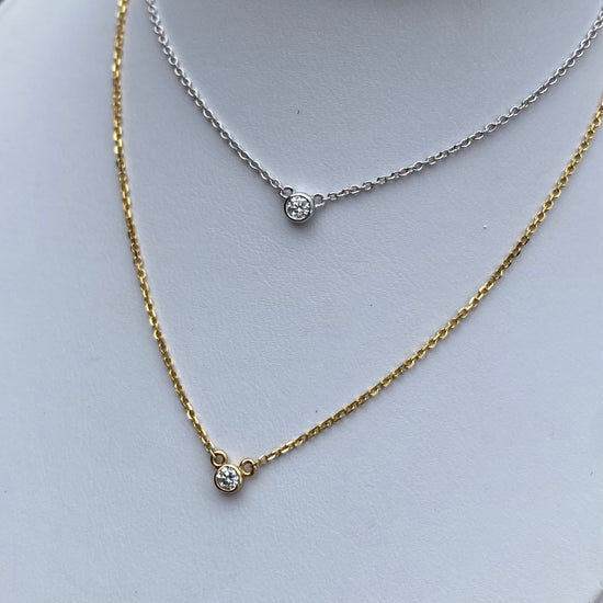 Petite Diamond Bezel Necklace