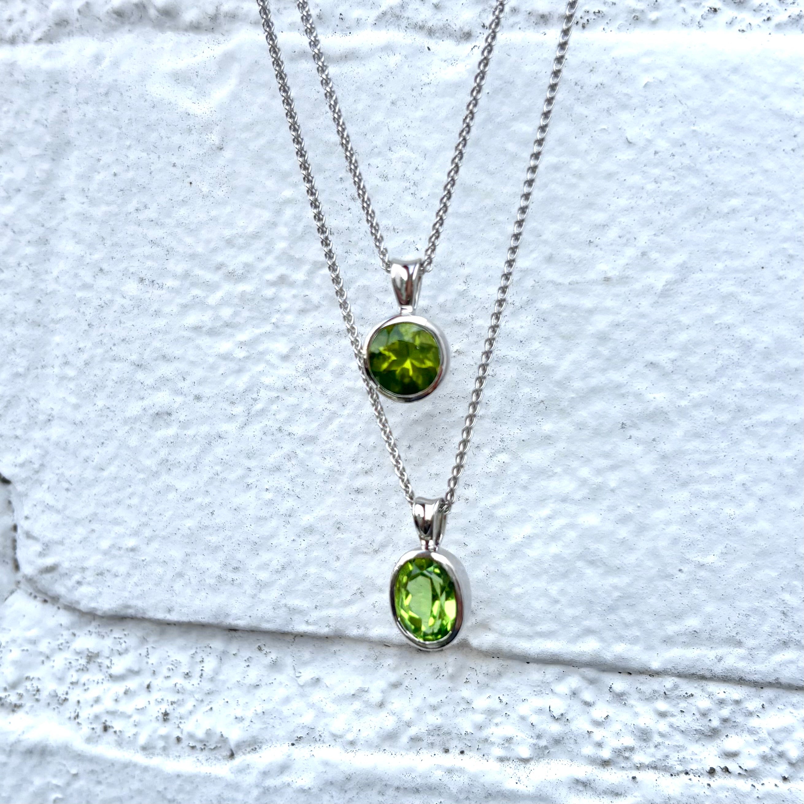 Peridot Necklace / Sterling Silver Peridot Necklace / Circle of Life Peridot Necklace / August outlet Birthstone Necklace / Green Gemstone