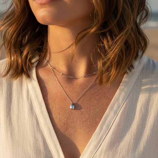 Cape Cod Beach Pebble Necklace