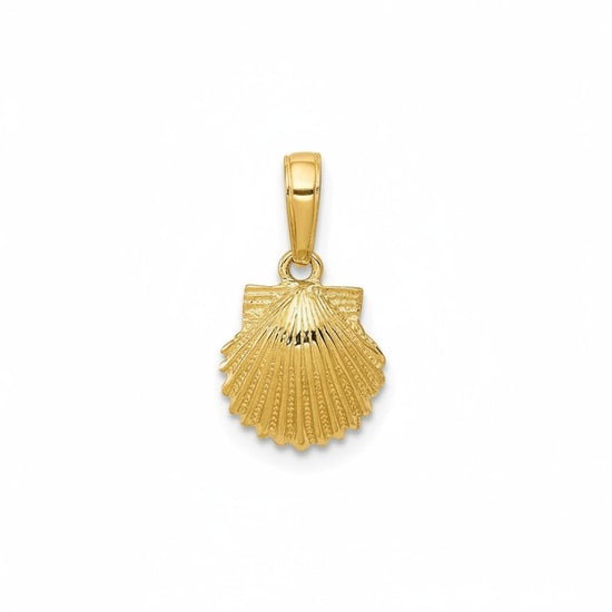 14K Petite Scallop Shell Pendant