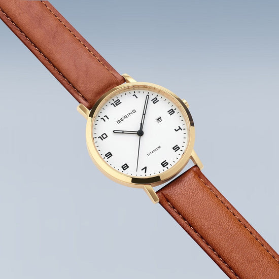 Brushed Gold Titanium Bering Watch