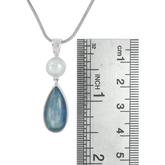 Kyanite + Pearl Necklace