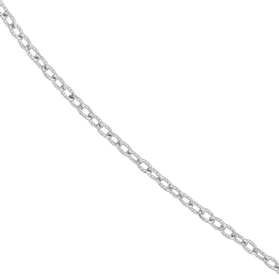 Sterling Silver Textured Rolo Chain