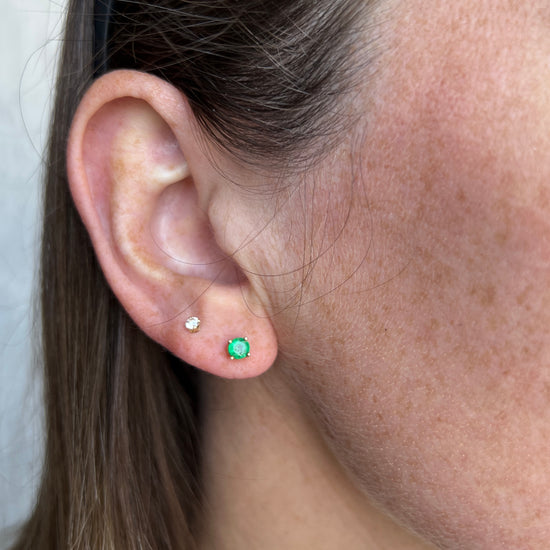 14k Emerald Stud Earrings