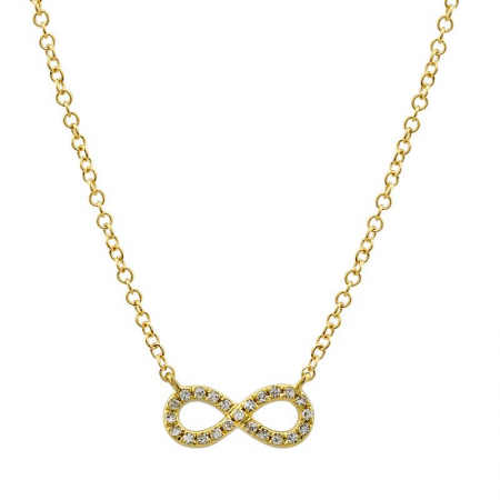 14K Gold + Diamond Infinity Necklace