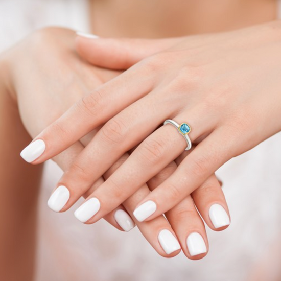 Two Tone Blue Topaz Ring