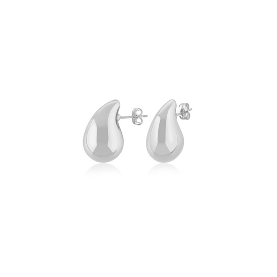Sterling Silver Puffed Droplet Earring
