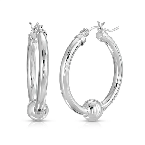 Sterling Silver Cape Cod Classic Single Ball Hoops