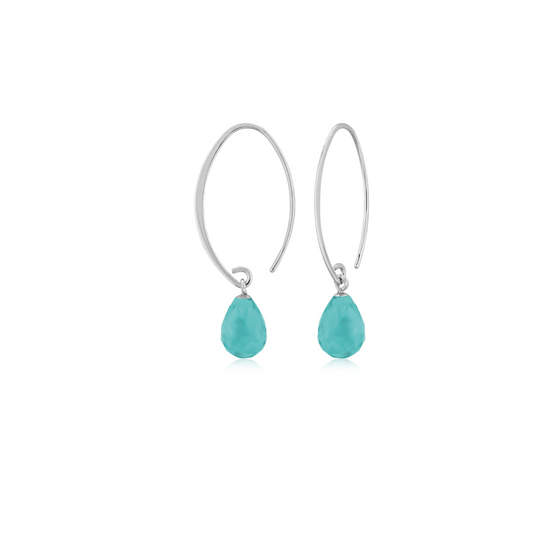 Sterling Silver + Turquoise Swoop Drop Earring