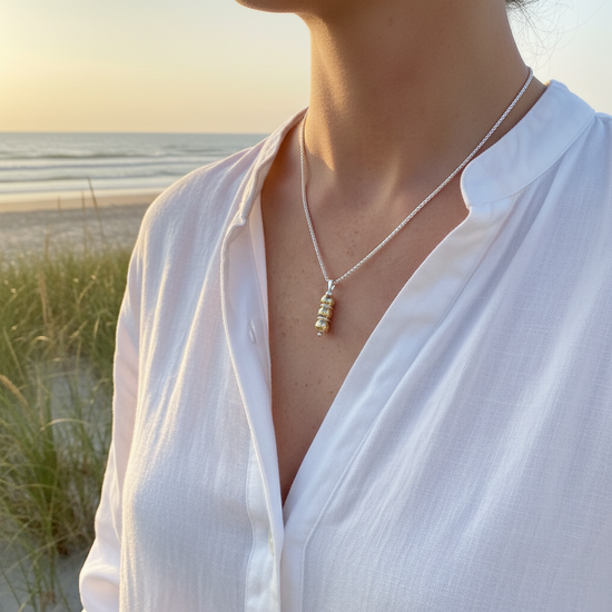 Cape Cod Triple Ball Drop Wheat Chain Necklace