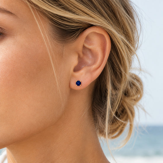 14K Sapphire Stud Earrings