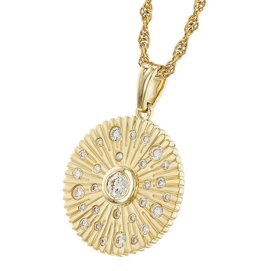 14k Gold + Diamond Medallion Necklace
