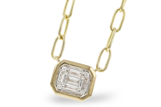 14k Modern Diamond Paperclip Necklace