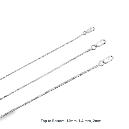 1.1 mm Sterling Silver Wheat Chain