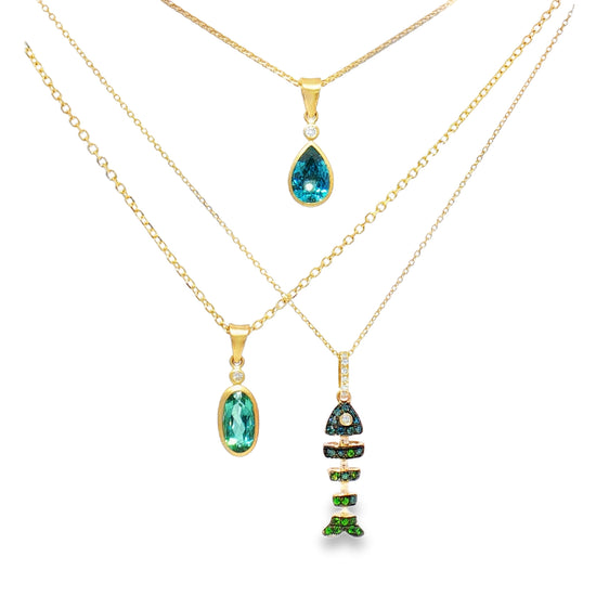 Teal Tourmaline Pendant