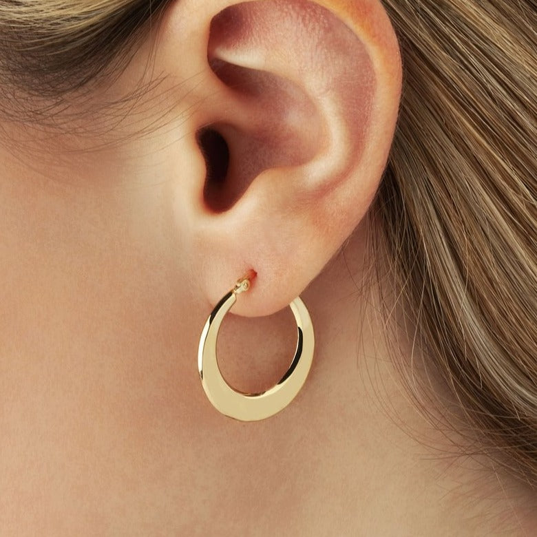 14k Gold Flat Hoops – Cape Cod Jewelers