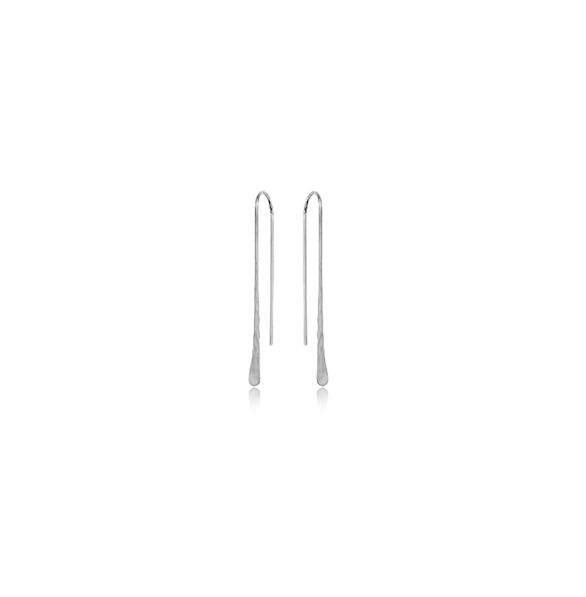Sterling Silver Hammer Drop Bar Earrings Cape Cod Jewelers