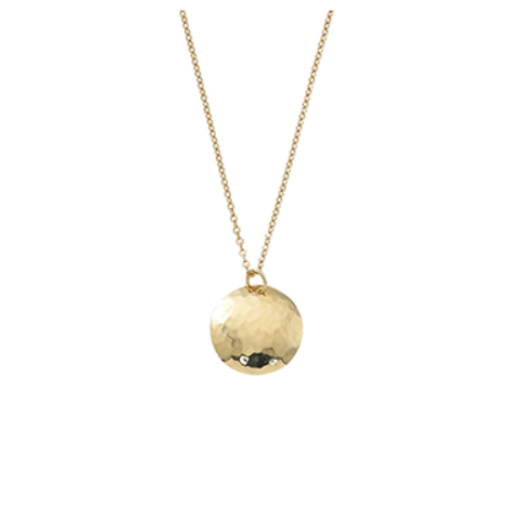 14K Gold Disc Charm Necklace