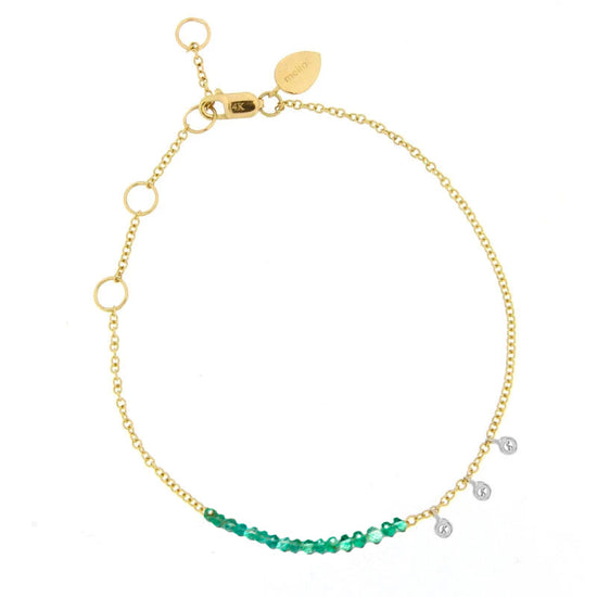 Emerald and Diamond 14K Gold Bracelet | By Meira T