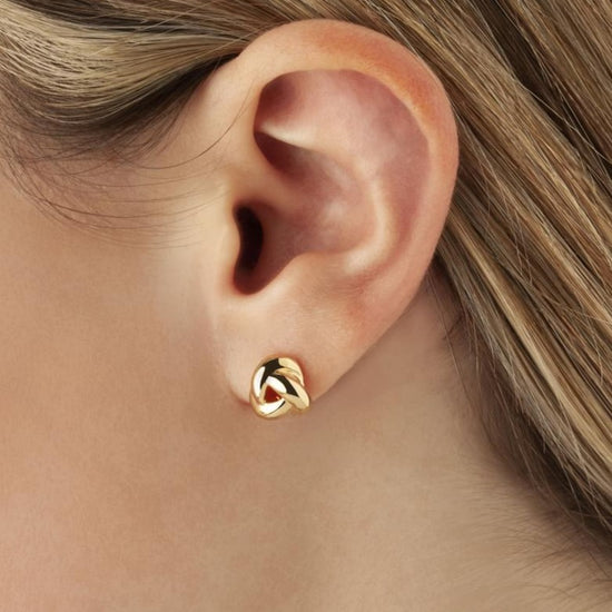 14k Gold Smooth Love Knot Earrings