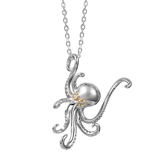 Two Tone Octopus Necklace
