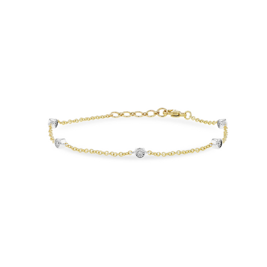 Two Tone Diamonds by the Yard Bracelet
