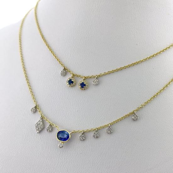 Petite Sapphire and Diamond Necklace | By Meira T