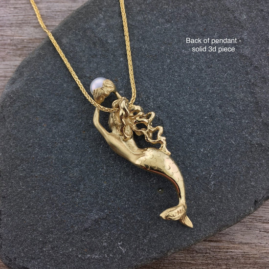14k Gold Mermaid with Pearl