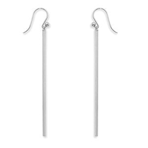 Sterling Silver Long Column Earrings