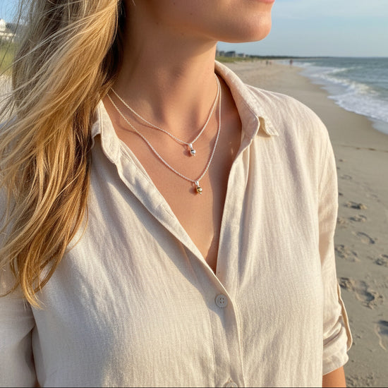 Cape Cod Single Ball Drop Wheat Chain Necklace
