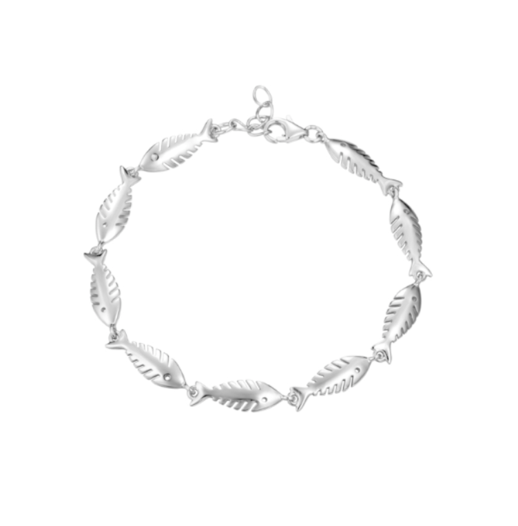 Sterling silver fish 2025 cuff bracelet cape cod