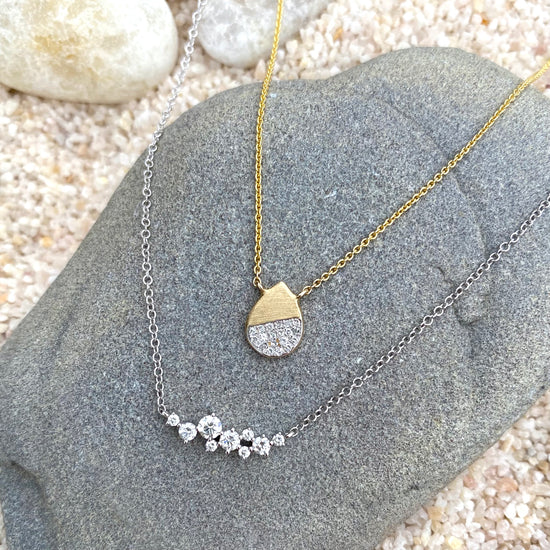 Petite 14K Diamond Cluster Necklace